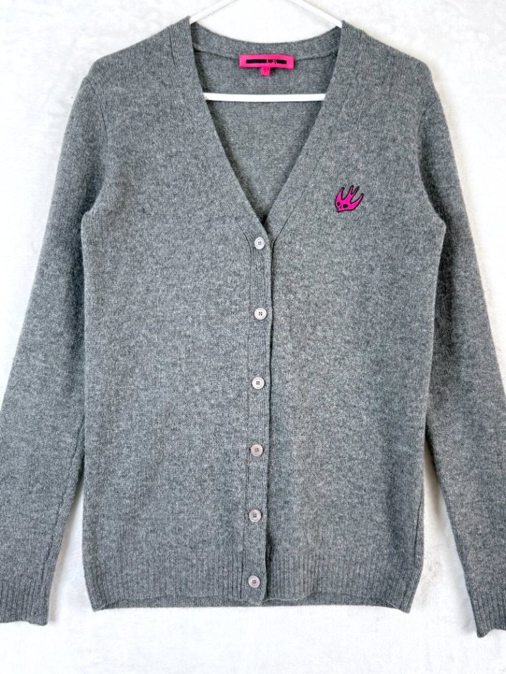 MCQ ALEXANDER MCQUEEN Wool Cashmere Classic Preppy Cardigan Sweater Womens XS